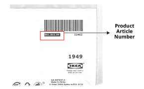 IKEA Family - Exchange Return Product Article Number