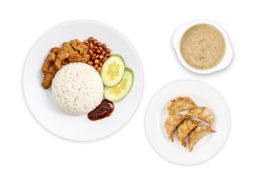 IKEA Family - Restaurant Offers Nasi Lemak with plant-based grilled chicken pieces, gyoza and mushroom soup