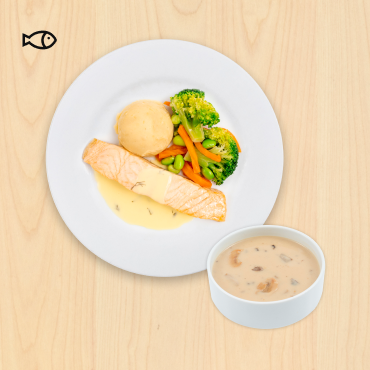 IKEA Family - Restaurant Offers Salmon fillet with lemon dill sauce with mushroom soup