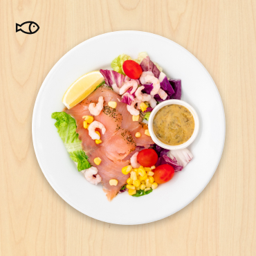 IKEA Family - Restaurant Offers Mid-summer salad<br>
Marinated salmon and shrimp