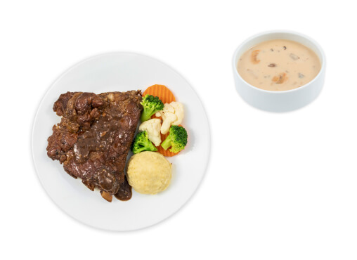 IKEA Family - Restaurant Offers Smoked pork ribs with black pepper sauce and mushroom soup