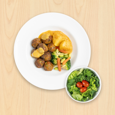 IKEA Family - Restaurant Offers Vegetable balls with curry sauce and green salad