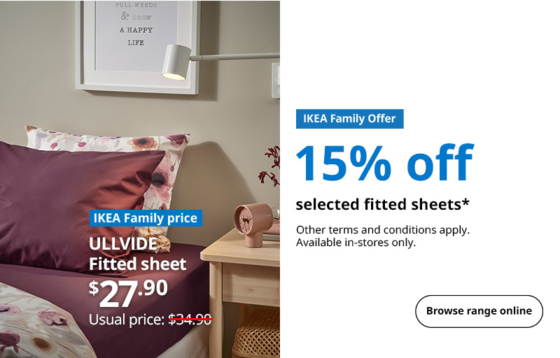 15% off selected fitted sheet